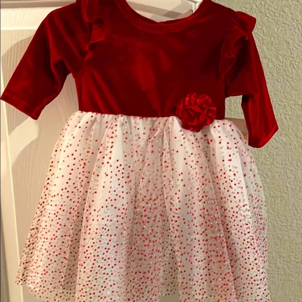12 month, velvet and shimmer tulle dress